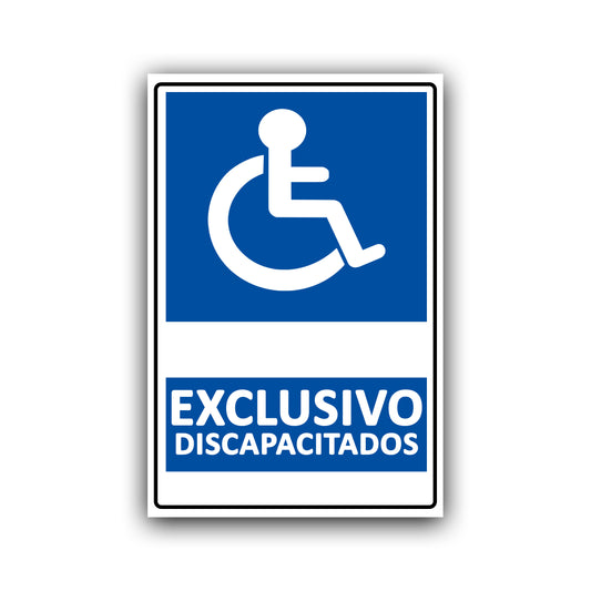 Señalética "EXCLUSIVO DISCAPACITADOS"