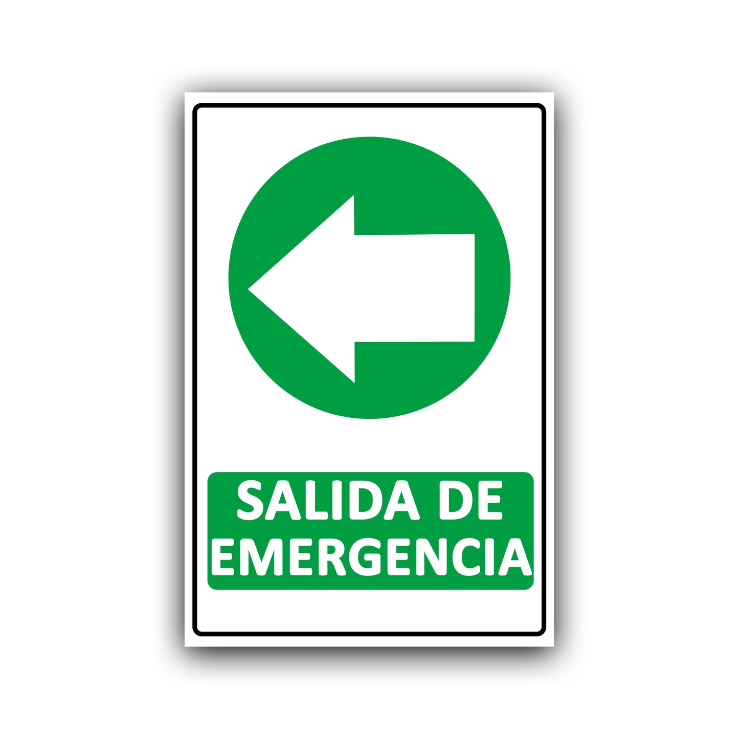 Señalética "SALIDA DE EMERGENCIA" flecha izquierda