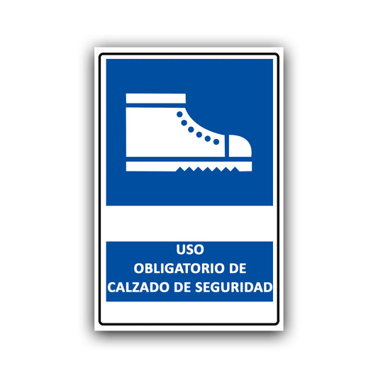 Señalética "USO OBLIGATORIO DE CALZADO DE SEGURIDAD"
