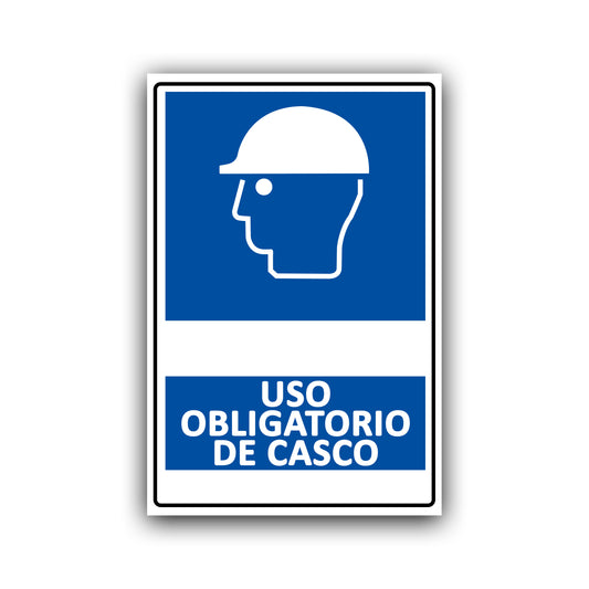 Señalética "USO OBLIGATORIO DE CASCO"
