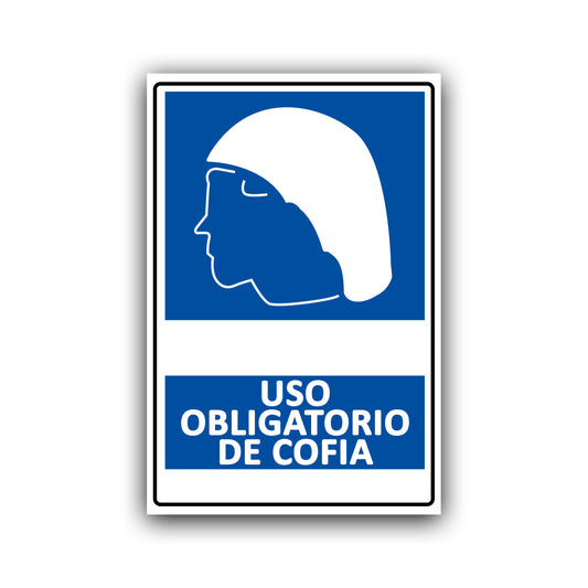 Señalética "USO OBLIGATORIO DE COFIA"