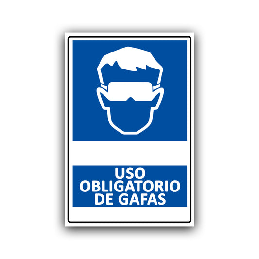 Señalética "USO OBLIGATORIO DE GAFAS"