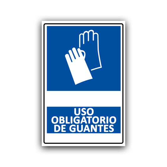 Señalética "USO OBLIGATORIO DE GUANTES"