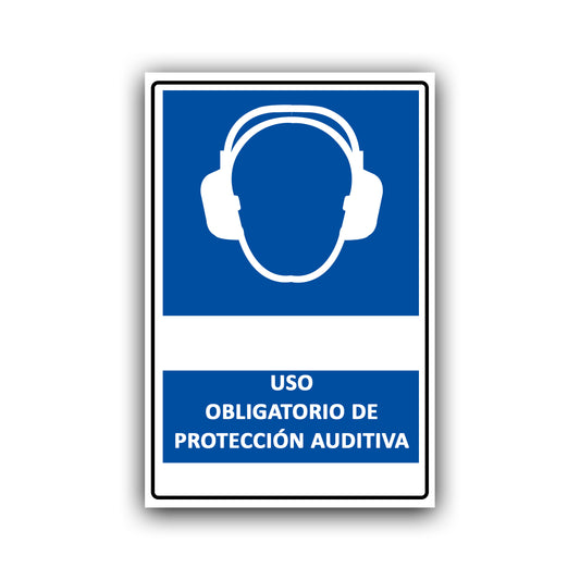 Señalética "USO OBLIGATORIO DE PROTECCIÓN AUDITIVA"